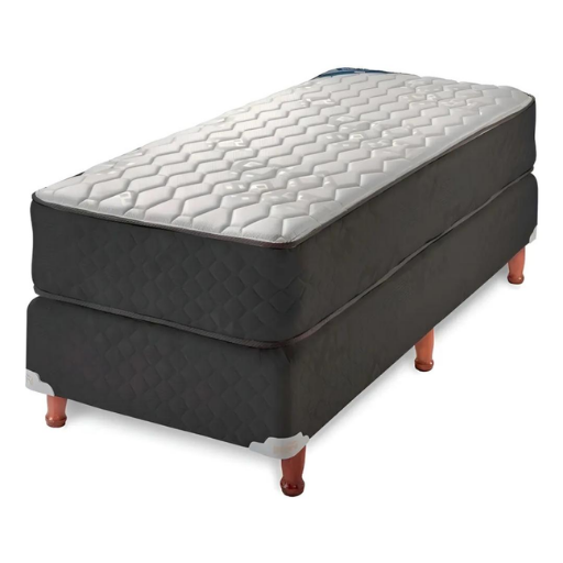 Sommier Piero Spring 1 Plaza (80 cm) - Base en Pana Negra